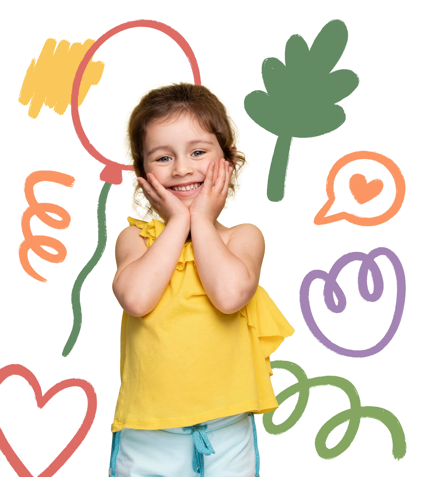 A happy young girl smiling, excited about learning to read